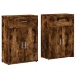 vidaXL Aparadores 2 uds madera de ingeniería roble ahumado 60x30x84 cm vidaXL Aparadores 2 uds madera de ingeniería roble ahumado 60x30x84 cm