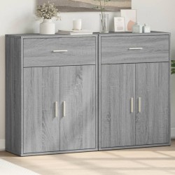 vidaXL Aparadores 2 uds madera de ingeniería gris Sonoma 60x30x84 cm