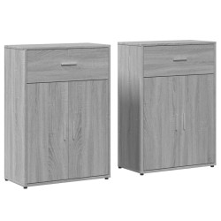 vidaXL Aparadores 2 uds madera de ingeniería gris Sonoma 60x30x84 cm