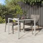 vidaXL Mesa jardín vidrio templado ratán sintético 90x90x75 cm blanco vidaXL Mesa jardín vidrio templado ratán sintético 90x90x75 cm blanco