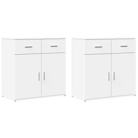 vidaXL Aparadores 2 unidades madera de ingeniería blanco 79x38x80 cm