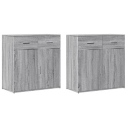 vidaXL Aparadores 2 uds madera de ingeniería gris Sonoma 79x38x80 cm