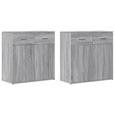 vidaXL Aparadores 2 uds madera de ingeniería gris Sonoma 79x38x80 cm