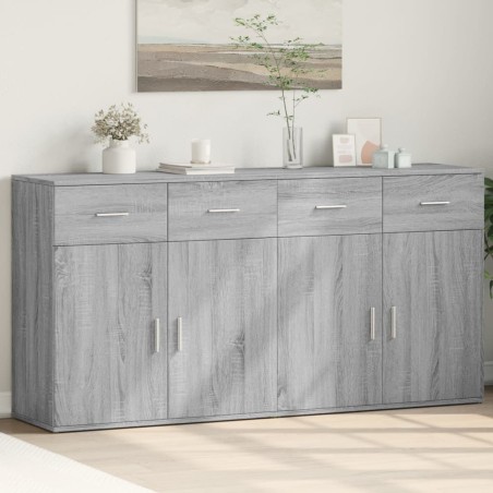 vidaXL Aparadores 2 uds madera de ingeniería gris Sonoma 79x38x80 cm
