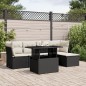 vidaXL Set de sofás de jardín 6 piezas y cojines ratán sintético negro vidaXL Set de sofás de jardín 6 piezas y cojines ratán sintético negro