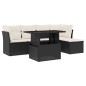 vidaXL Set de sofás de jardín 6 piezas y cojines ratán sintético negro vidaXL Set de sofás de jardín 6 piezas y cojines ratán sintético negro