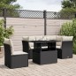 vidaXL Set de sofás de jardín 6 piezas y cojines ratán sintético negro vidaXL Set de sofás de jardín 6 piezas y cojines ratán sintético negro
