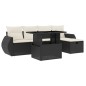 vidaXL Set de sofás de jardín 6 piezas y cojines ratán sintético negro vidaXL Set de sofás de jardín 6 piezas y cojines ratán sintético negro