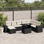 vidaXL Set de sofás de jardín 8 piezas y cojines ratán sintético negro vidaXL Set de sofás de jardín 8 piezas y cojines ratán sintético negro