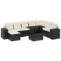 vidaXL Set de sofás de jardín 8 piezas y cojines ratán sintético negro vidaXL Set de sofás de jardín 8 piezas y cojines ratán sintético negro