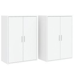 vidaXL Aparadores 2 unidades madera de ingeniería blanco 60x31x84 cm