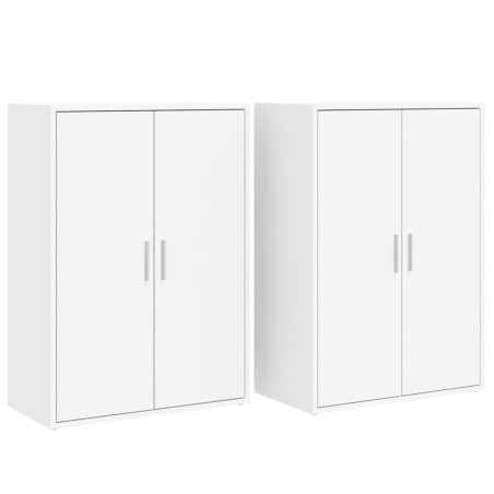 vidaXL Aparadores 2 unidades madera de ingeniería blanco 60x31x84 cm
