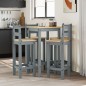 vidaXL Set de bar 5 piezas madera maciza de pino gris vidaXL Set de bar 5 piezas madera maciza de pino gris