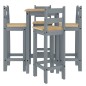 vidaXL Set de bar 5 piezas madera maciza de pino gris vidaXL Set de bar 5 piezas madera maciza de pino gris
