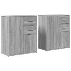 vidaXL Aparador de madera de ingeniería 2 uds gris Sonoma 60x31x70 cm