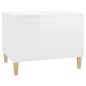 vidaXL Mesa de centro madera contrachapada blanco brillo 60x44,5x45 cm vidaXL Mesa de centro madera contrachapada blanco brillo 60x44,5x45 cm
