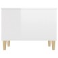 vidaXL Mesa de centro madera contrachapada blanco brillo 60x44,5x45 cm vidaXL Mesa de centro madera contrachapada blanco brillo 60x44,5x45 cm
