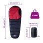 vidaXL Saco de dormir tipo momia de camping para adultos 3 estaciones