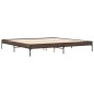 vidaXL Estructura cama madera ingeniería metal marrón roble 200x200 cm vidaXL Estructura cama madera ingeniería metal marrón roble 200x200 cm