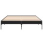 vidaXL Estructura de cama madera de ingeniería y metal negro 140x200cm