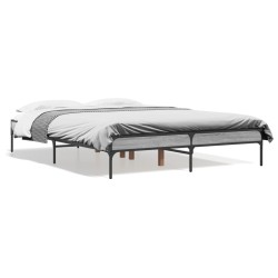 vidaXL Estructura cama madera ingeniería metal gris Sonoma 120x190 cm