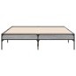 vidaXL Estructura cama madera ingeniería metal gris Sonoma 120x190 cm vidaXL Estructura cama madera ingeniería metal gris Sonoma 120x190 cm