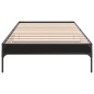 vidaXL Estructura de cama madera de ingeniería y metal negra 75x190 cm vidaXL Estructura de cama madera de ingeniería y metal negra 75x190 cm