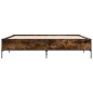vidaXL Estructura cama madera ingeniería metal roble ahumado 180x200cm vidaXL Estructura cama madera ingeniería metal roble ahumado 180x200cm