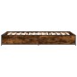 vidaXL Estructura cama madera ingeniería metal roble ahumado 90x200 cm vidaXL Estructura cama madera ingeniería metal roble ahumado 90x200 cm