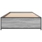 vidaXL Estructura cama madera ingeniería metal gris Sonoma 75x190 cm vidaXL Estructura cama madera ingeniería metal gris Sonoma 75x190 cm