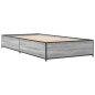 vidaXL Estructura cama madera ingeniería metal gris Sonoma 75x190 cm vidaXL Estructura cama madera ingeniería metal gris Sonoma 75x190 cm