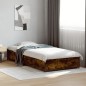 vidaXL Estructura cama madera ingeniería metal roble ahumado 90x190 cm