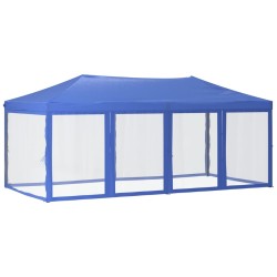 vidaXL Carpa para fiestas plegable con paredes laterales azul 3x6 m