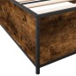 vidaXL Estructura cama madera ingeniería metal roble ahumado 90x190 cm