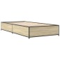 vidaXL Estructura cama madera ingeniería metal roble Sonoma 100x200 cm
