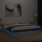 vidaXL Estructura de cama con luces LED madera roble marrón 200x200 cm vidaXL Estructura de cama con luces LED madera roble marrón 200x200 cm