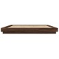 vidaXL Estructura de cama con luces LED madera roble marrón 200x200 cm vidaXL Estructura de cama con luces LED madera roble marrón 200x200 cm
