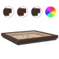 vidaXL Estructura de cama con luces LED madera roble marrón 200x200 cm vidaXL Estructura de cama con luces LED madera roble marrón 200x200 cm