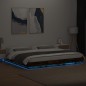vidaXL Estructura cama con luces LED madera roble ahumado 180x200 cm vidaXL Estructura cama con luces LED madera roble ahumado 180x200 cm