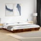 vidaXL Estructura cama con luces LED madera roble ahumado 180x200 cm vidaXL Estructura cama con luces LED madera roble ahumado 180x200 cm