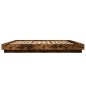 vidaXL Estructura cama con luces LED madera roble ahumado 180x200 cm vidaXL Estructura cama con luces LED madera roble ahumado 180x200 cm