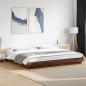vidaXL Estructura cama con luces LED madera marrón roble 180x200 cm vidaXL Estructura cama con luces LED madera marrón roble 180x200 cm