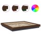 vidaXL Estructura cama con luces LED madera marrón roble 180x200 cm vidaXL Estructura cama con luces LED madera marrón roble 180x200 cm