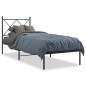 vidaXL Estructura de cama con cabecero metal negro 75x190 cm vidaXL Estructura de cama con cabecero metal negro 75x190 cm