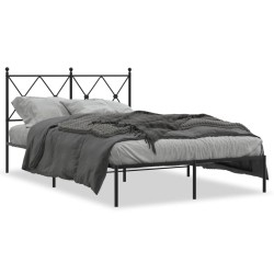 vidaXL Estructura de cama con cabecero metal negro 120x190 cm