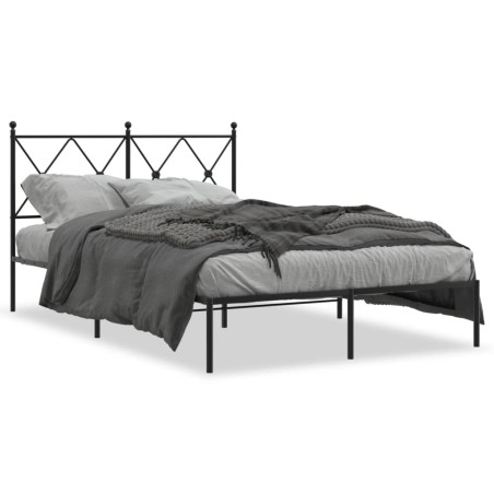vidaXL Estructura de cama con cabecero metal negro 120x190 cm