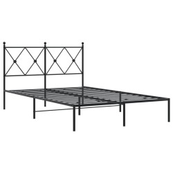 vidaXL Estructura de cama con cabecero metal negro 120x190 cm