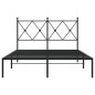 vidaXL Estructura de cama con cabecero metal negro 120x190 cm vidaXL Estructura de cama con cabecero metal negro 120x190 cm
