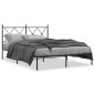 vidaXL Estructura de cama con cabecero metal negro 135x190 cm vidaXL Estructura de cama con cabecero metal negro 135x190 cm