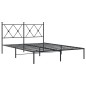 vidaXL Estructura de cama con cabecero metal negro 135x190 cm vidaXL Estructura de cama con cabecero metal negro 135x190 cm